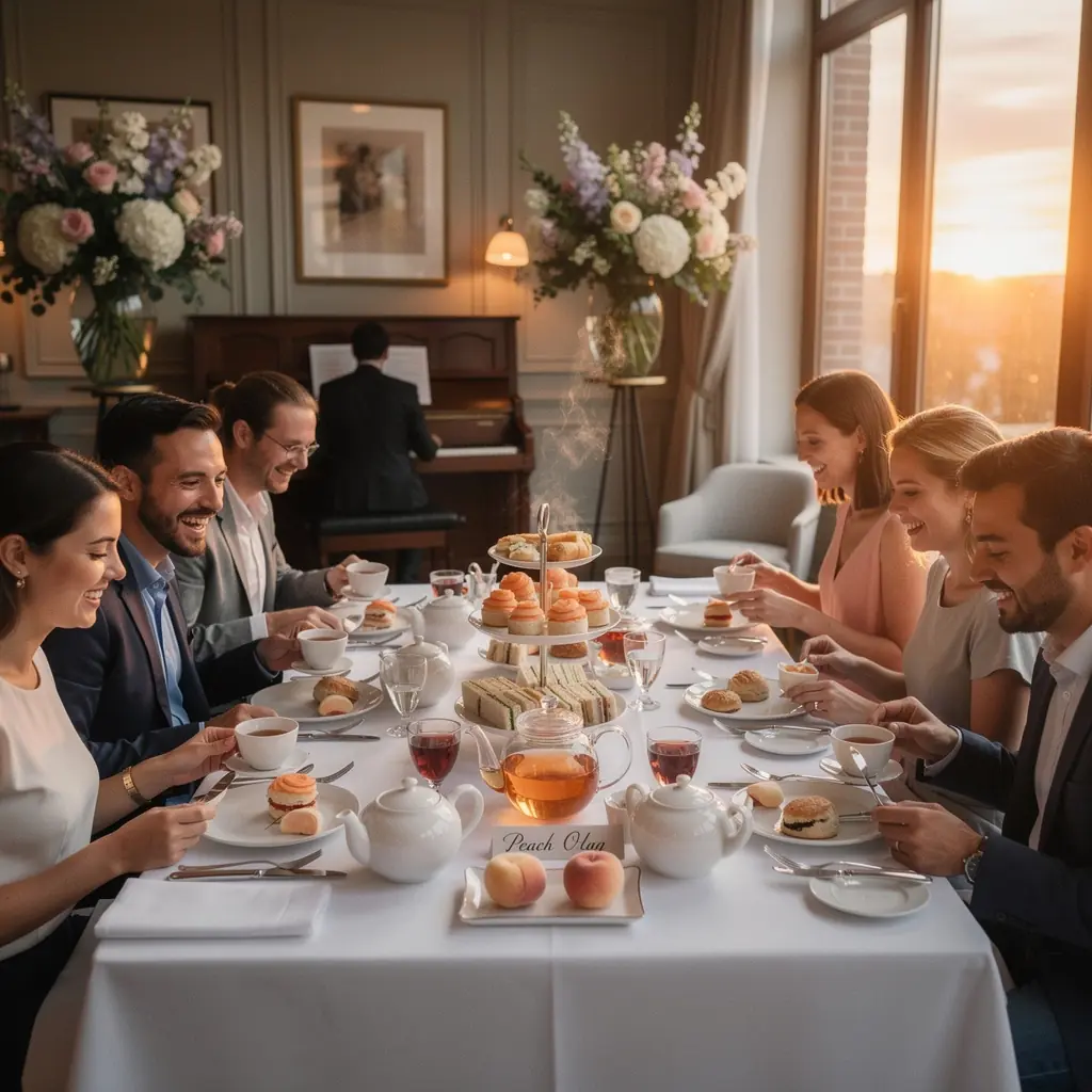 Un pot de thГ© Oolong avec une infusion de pГЄches et des pГ©tales de fleurs.